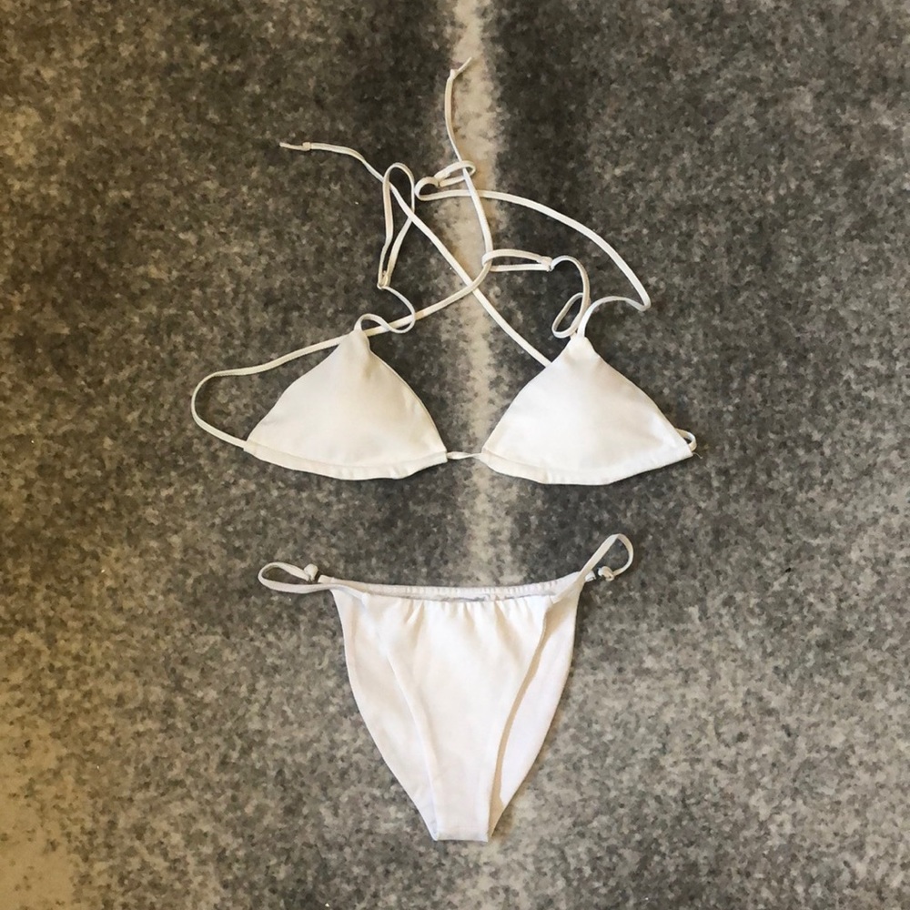JLuxLabel White/Off-White String Bikini